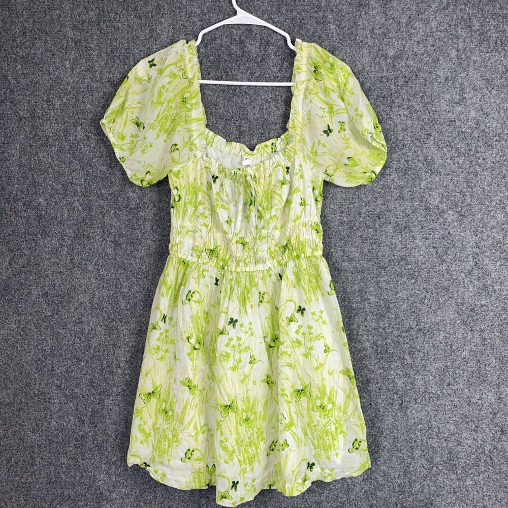 BP. Dress Womens Size S Green Butterfly Fairy Cottage Prairie Peasant